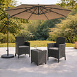 CONCEPT USINE - Ensemble de jardin 2 fauteuils gris anthracite avec table basse ADANA - vignette