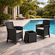 CONCEPT USINE - Ensemble de jardin 2 fauteuils gris anthracite avec table basse ADANA - vignette