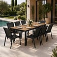 CONCEPT USINE - Salon de jardin 8 places avec table 190cm effet bois ESPERANCE - vignette