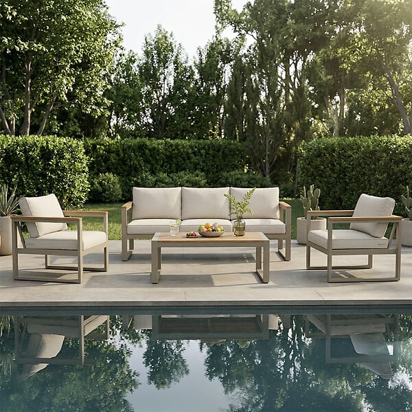 CONCEPT USINE - Salon de jardin 5 places en acacia SARABURI $ - large