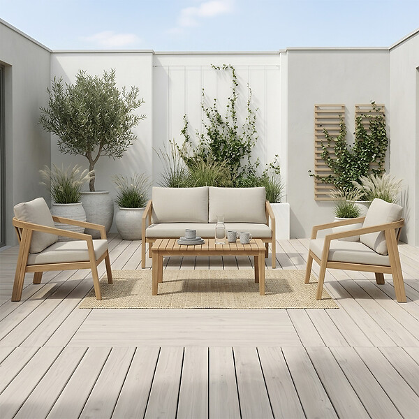 CONCEPT USINE - Salon de jardin 4 places en acacia SAPA - large