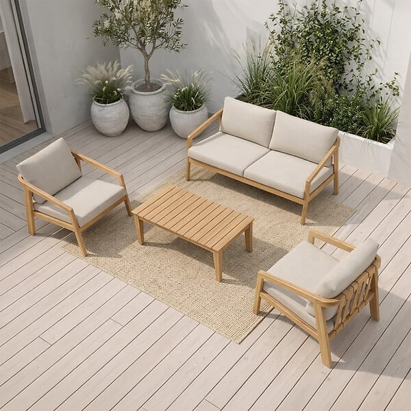 CONCEPT USINE - Salon de jardin 4 places en acacia SAPA - large