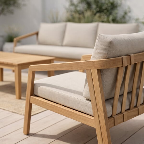 CONCEPT USINE - Salon de jardin 5 places en acacia SAPA - large
