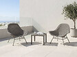 HABITAT ET JARDIN - Lot de 2 fauteuils de jardin avec table basse "Soléna" - Taupe - vignette