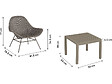 HABITAT ET JARDIN - Lot de 2 fauteuils de jardin avec table basse "Soléna" - Taupe - vignette