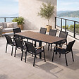 CONCEPT USINE - Salon de jardin 8 places avec table extensible 270cm en aluminium et bois LOBOC - vignette