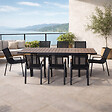 CONCEPT USINE - Salon de jardin 8 places avec table extensible 270cm en aluminium et bois LOBOC - vignette