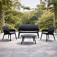 CONCEPT USINE - Salon de jardin 4 places gris anthracite avec table basse IZMIR - vignette