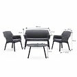 CONCEPT USINE - Salon de jardin 4 places gris anthracite avec table basse IZMIR - vignette