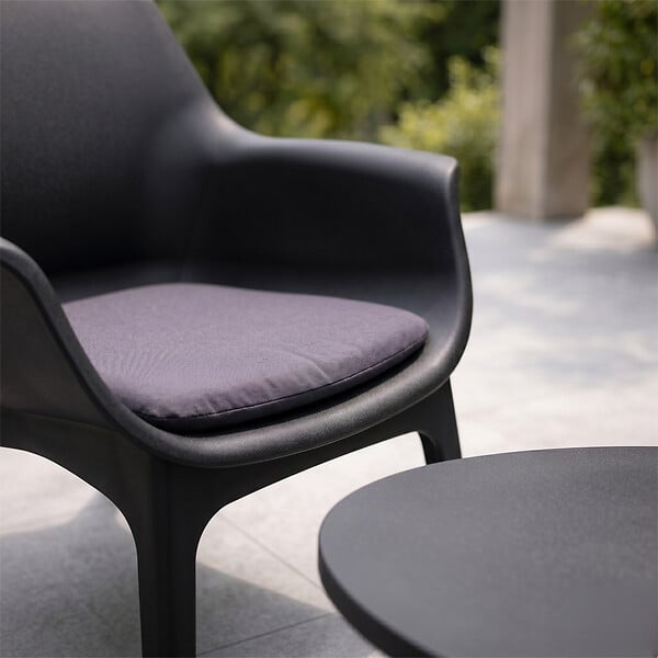CONCEPT USINE - Salon de jardin 4 places gris anthracite avec table basse IZMIR - large