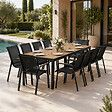 CONCEPT USINE - Salon de jardin 10 places avec table 240cm effet bois ESPERANCE - vignette