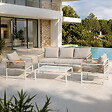 CONCEPT USINE - Salon de jardin 5 places avec table basse gris clair SOLOMON - vignette