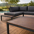 CONCEPT USINE - Salon de jardin 3-4 places avec table basse gris foncé MAJURO - vignette