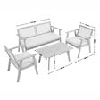 CONCEPT USINE - Salon de jardin 4 places en acacia et cannage HANOI - vignette