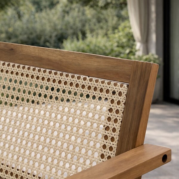 CONCEPT USINE - Salon de jardin 4 places en acacia et cannage HANOI - large