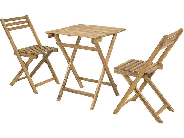 HABITAT ET JARDIN - Ensemble table et chaises de jardin "Aldo" en bois - 2 places - Marron - large