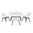 CONCEPT USINE - Salon de jardin 4 places blanc avec table basse IZMIR - vignette