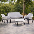 CONCEPT USINE - Salon de jardin 4 places blanc avec table basse IZMIR - vignette