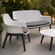 CONCEPT USINE - Salon de jardin 4 places blanc avec table basse IZMIR - vignette