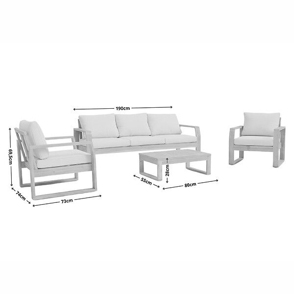CONCEPT USINE - Salon de jardin 5 places en acacia SURIN - large