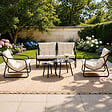 CONCEPT USINE - Salon de jardin 4 places gris et beige avec tables basses ATRANI - vignette