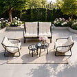 CONCEPT USINE - Salon de jardin 4 places gris et beige avec tables basses ATRANI - vignette