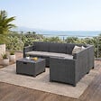 CONCEPT USINE - Salon de jardin 4-5 places effet résine tressée gris anthracite avec table basse ISPARTA - vignette