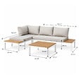 CONCEPT USINE - Salon de jardin 3-4 places avec table basse blanc et gris MAJURO - vignette