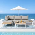 CONCEPT USINE - Salon de jardin 3-4 places avec table basse blanc et gris MAJURO - vignette