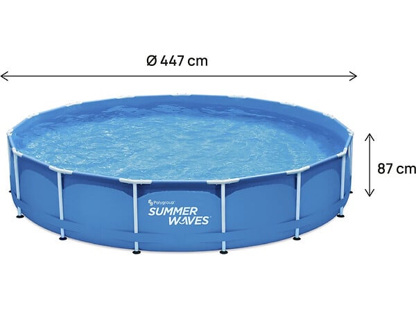 HABITAT ET JARDIN - Piscine tubulaire ronde "Annie" – 4,57 x 4,57 x 0,84 m - Bleu - large