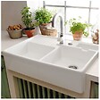 VILLEROY ET BOCH - Evier timbre d'office  Tradition 89,5 x 63 céramique vidage manuel blanc - vignette