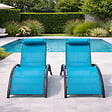 CONCEPT USINE - Lot de 2 transats ajustables gris et bleu CALI - vignette