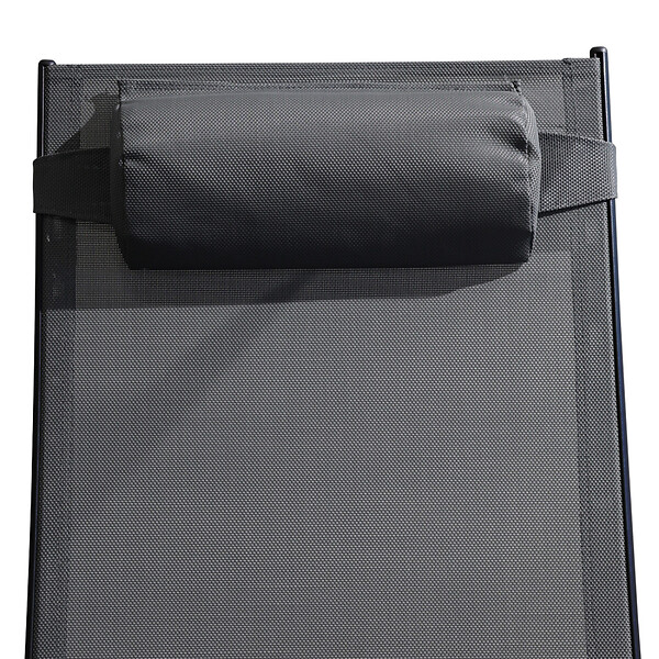 CONCEPT USINE - Lot de 2 transats ajustables noir et gris CALI $ - large