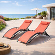CONCEPT USINE - Lot de 2 transats ajustables noir et terracota CALI $ - vignette