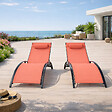 CONCEPT USINE - Lot de 2 transats ajustables noir et terracota CALI $ - vignette