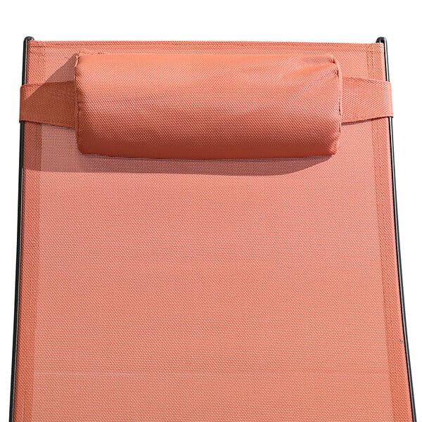 CONCEPT USINE - Lot de 2 transats ajustables noir et terracota CALI $ - large
