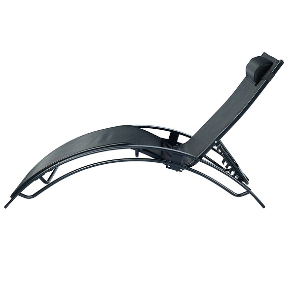 CONCEPT USINE - Lot de 2 transats ajustables noir CALI $ - large