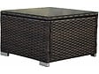 HABITAT ET JARDIN - Lot de 2 bains de soleil en résine tressée avec coussins et table basse "Alice" - Marron - vignette