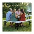 KZ GARDEN - Lot de 2 Bancs de Jardin Pliables Blancs 180 x 28 x 43.5H cm Banc Exterieur Interieur Camping Réception KZ GARDEN - vignette