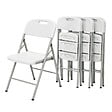 KZ GARDEN - Lot de 4 Chaises pliantes blanches Plastique renforcé Chaise d'appoint Intérieur/Extérieur Jardin Réception KZGarden - vignette