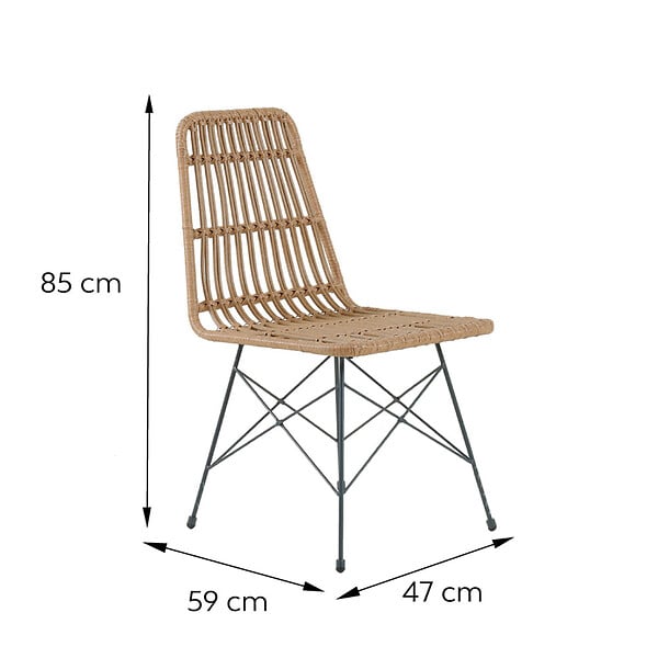 CONCEPT USINE - Lot de 6 chaises en résine tressée effet rotin BAGO $ - large