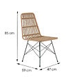 CONCEPT USINE - Lot de 6 chaises en résine tressée effet rotin BAGO $ - vignette