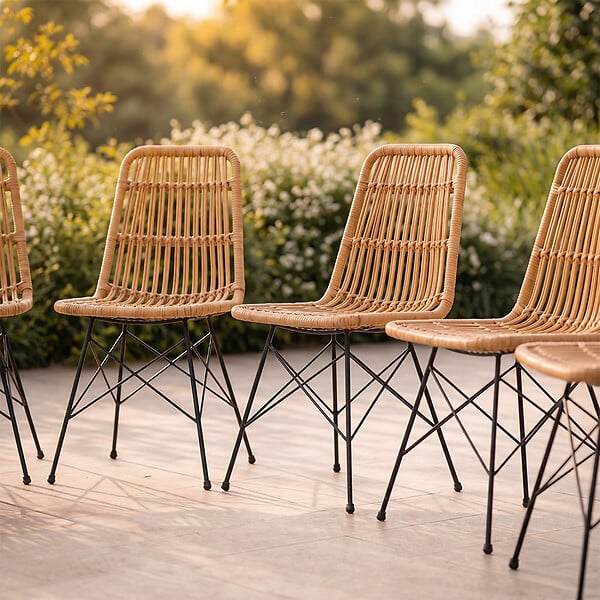 CONCEPT USINE - Lot de 6 chaises en résine tressée effet rotin BAGO $ - large