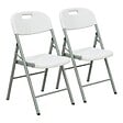 KZ GARDEN - Lot de 2 Chaises pliantes blanches Plastique renforcé Chaise Camping Terrasse Réceptions KZGarden - vignette