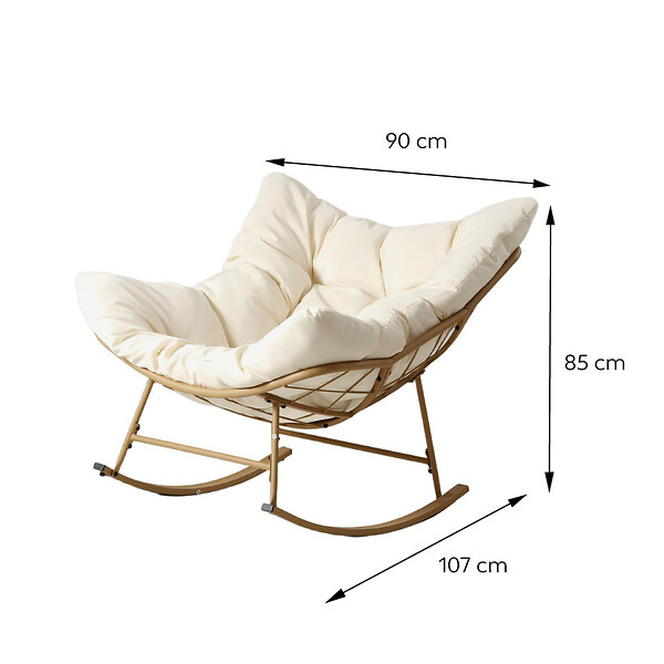 CONCEPT USINE - Fauteuil à bascule d'intérieur et d'extérieur beige QUITO - large