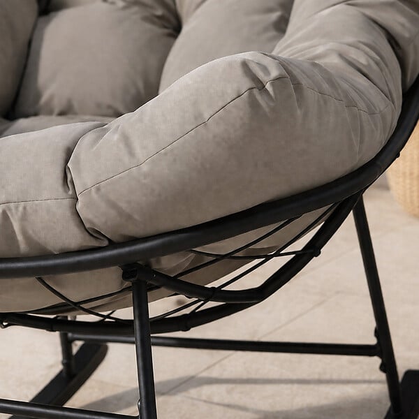 CONCEPT USINE - Fauteuil à bascule d'intérieur et d'extérieur gris QUITO - large
