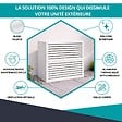 ATOLE - Cache climatiseur ATOLE en Aluminium Thermolaqué - Taille 3 : H. 130 x L. 135 x P. 85 cm - Blanc - vignette