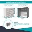 ATOLE - Cache climatiseur ATOLE en Aluminium Thermolaqué - Taille 3 : H. 130 x L. 135 x P. 85 cm - Blanc - vignette