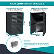 ATOLE - Cache climatiseur ATOLE en Aluminium Thermolaqué - Taille 4 : H. 157 x L. 100 x P. 84 cm - Gris anthracite - vignette