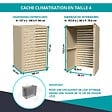 ATOLE - Cache climatiseur ATOLE en Aluminium Thermolaqué - Taille 4 : H. 157 x L. 100 x P. 84 cm - Crème - vignette